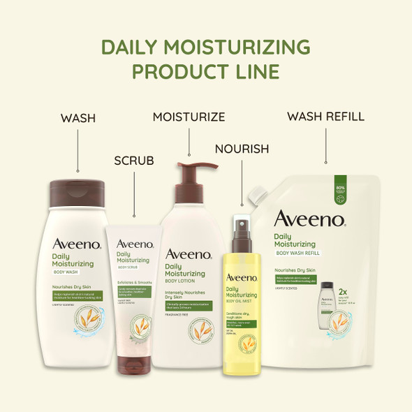 Aveeno Daily Moisturizing Bundle With Body Wash 18 Oz & Scrub 8 Oz