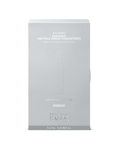 Doctor Babor Radiance Ampoules Serum 20% Vitamin C Treatment With Hyaluronic Acid High Dose Face Pigment Spot Minimiser For Smoother Skin With Glow Against Wrinkles 100% Vegan 7 X 2 Ml