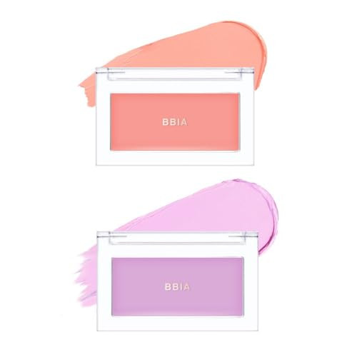 Bbia Bbia Ready To Wear Downy Cheek Cream Blush 2P Set (02 Downy Peach + 04 Downy Lavender) / Blendable And Lightweight Cheek Makeup Highly Pigmented With Long Wearing Formula
