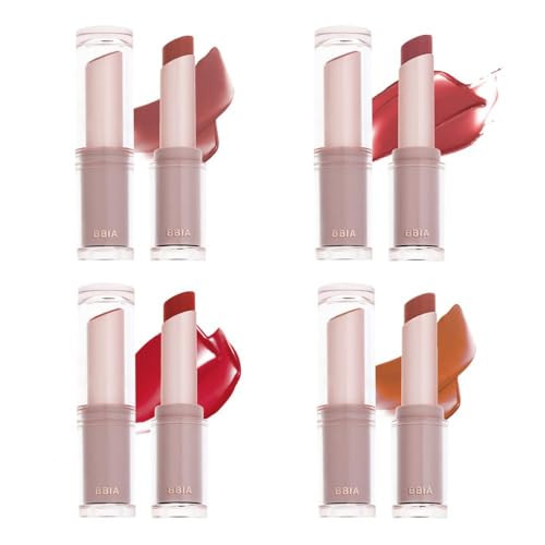 Bbia Bbia Ready To Wear Water Lipstick 4P Bundle Set (01 04) / Apricot Fresh Sheer Long Lasting Lip Gloss Non-Drying Moisturizing Korean Lip Balm Tinted Magic Lip Stain Natural Tinting