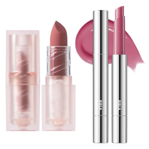 Bbia Bbia Last Powder Lipstick (10 Cream Rose) + Over Glaze Stick (03 Grape Glaze) Bundle Set
