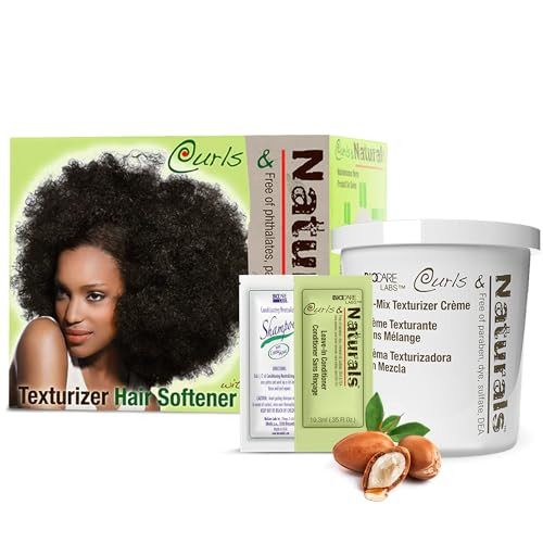 Biocare Curls & Naturals Hair & Curl Softener Kit With Moroccan Argan Oil Natural Curl Patterns Nourishes & Moisturizes Hair Detangle And Texturize Curl Softener Kit