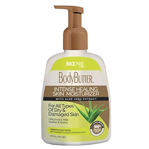 Biocare Labs Body Butter Intense Healing Skin Moisturizer With Aloe Vera Extract For All Types Of Dry & Damaged Skin 16 Oz