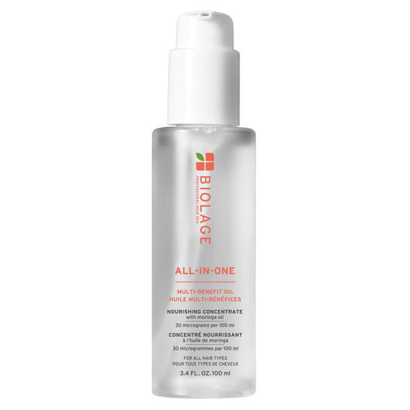 Biolage All-In-One Multi-Benefit Styling Oil - Detangles Nourishes & Smoothes For All Hair Types With Moringa Oil Vegan