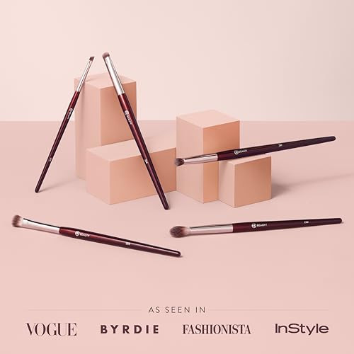 Bk Beauty - Brush Set For Hooded Or Smaller Eyes (5Pc) - Eyeshadow Brush Set For Blending Smudging & Defining Eyeshadow And Eyeliner Premium Eye Makeup Brushes For Precise Application
