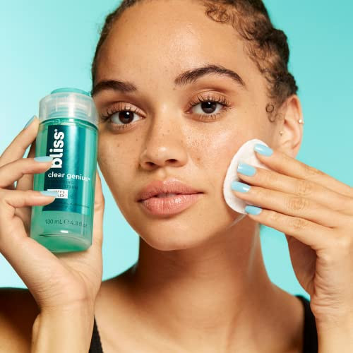 Bliss Clarifiying Acne Treatment Duo: Clear Genius Clarifying Toner + Serum - 4.3 Fl Oz And Clear Genius Acne Spot Treatment 0.5 Fl Oz