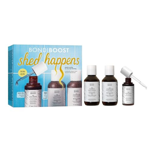 Bondiboost Shed Happens Anti-Thinning Hair Trio Hg Shampoo + Conditioner (90Ml) + Lock Drops Serum (30Ml) Reduces Shedding Supports Fuller & Thicker-Looking Hair Vegan Sulfate & Paraben