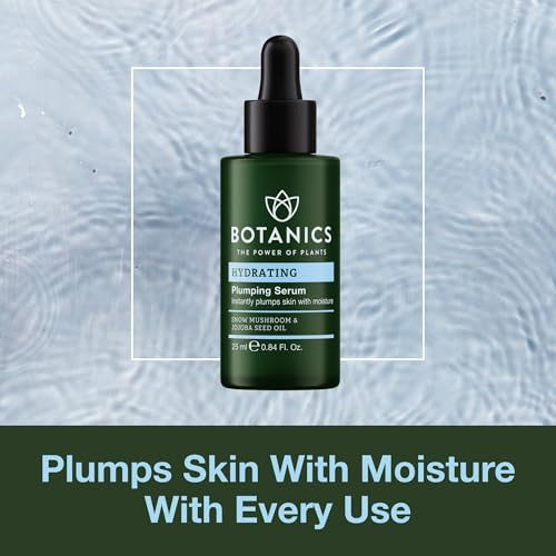 Botanics Hydrating Serum - Skin Plumping Serum For Face & Long-Lasting Hydration - Enriched With Snow Mushroom - Vegan & Cruelty- (0.84 Fl Oz)