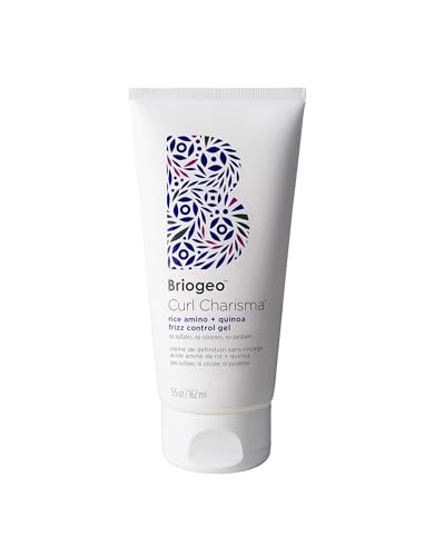 Briogeo Curl Charisma Rice Amino + Quinoa Frizz Control Gel Curl Defining Styler For Wavy Curly & Coily Hair Textures Medium Hold Vegan & Cruelty- 5.5 Fl Oz
