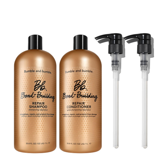 Bumble And Bumble. Bond-Building Hair Repair Shampoo + Conditioner Set Strengthens And Prevents Breakage Smooths Frizz Adds Shine For Damaged Curly Wavy Straight Hair Types