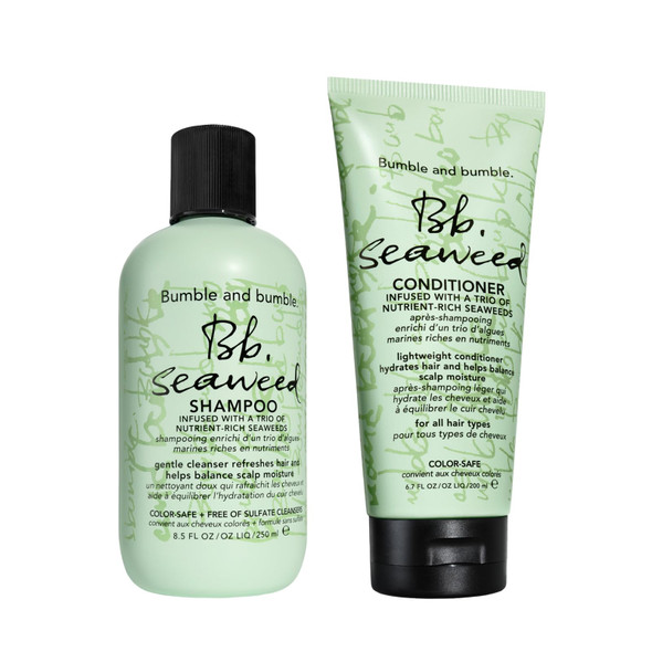 Bumble And Bumble. Seaweed Nourishing Shampoo + Conditioner Set For Fine-To-Medium Hair Or Daily Washer Sulfate- + Color Safe Anti Frizz Color Safe + Detangler