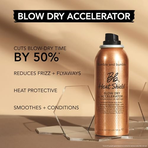 Bumble And Bumble. Heat Shield Blow Dry Accelerator Hair Mist Reduce Blow Dry Time Anti Frizz Heat Protection Smooths For All Curly Wavy Straight Hair Types 4.2 Fl Oz