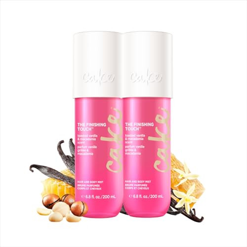 Cake Beauty Finishing Touch Hair And Body Mist Toasted Vanilla & Macadamia Scent- Fine Fragrance Mist Infused With Argan Oil And Vitamin E 2 Pack
