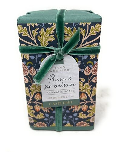 Castelbel Set Of Plum & Fir Balsam Fragranced Luxury Soap (2) 7-Ounce Bars