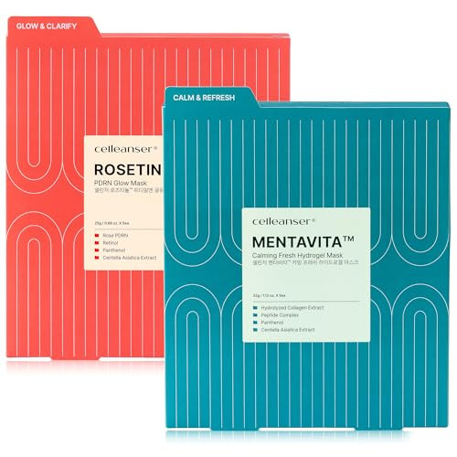 Celleanser Hydrogel Mask Duo: Glow And Soothing Care Set