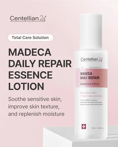 Centellian 24 Madeca Daily Repair Essence Lotion (3.38Fl Oz) - Deep Hydration & Soothing For Sensitive Skin Lightweight Non-Irritating Korean Skin Care. Teca Derm Centella Biome Water