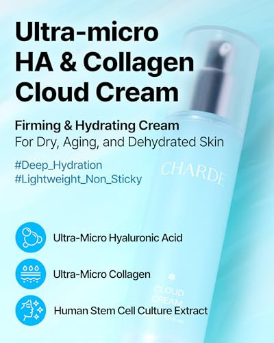 Charde Cloud Cream Lightweight Korean Anti Aging Firming Moisturizer For Mature & Sensitive Skin Hydrating Gel Face Cream With Niacinamide & Adenosine Wrinkle Care Daily Cream (1.69 Fl Oz / 50 Ml)
