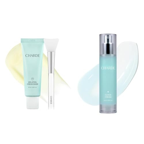 Charde At-Home Radiance Duo Cream-To-Clear Peel Off Mask & Korean Firming Moisturizer For Mature Skin Dark Spot Care Even Tone & Deep Hydration