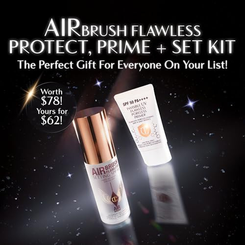 Charlotte Tilbury Protect & Prime Makeup Kit - Invisible Uv Flawless Primer Spf 50 + Airbrush Flawless Setting Spray Duo - Hydrating Smoothing & Long-Wear Makeup Essentials