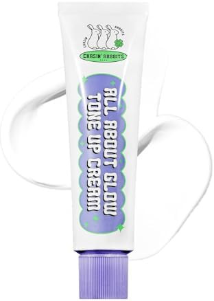 Chasin' Rabbits All About Glow Tone-Up Cream 1.69 Fl. Oz Natural Makeup Base No Makeup Natural Look Glow Skin Long-Lasting Hydrating Soft Texture Vegan Face & Body K Beauty