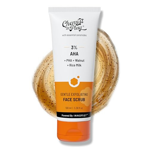Chemist At Play Gentle Exfoliating Face Scrub With Mandelic Acid & Walnuts Removes Dead Skin & Blackheads Detans Gives Instant Glow Face Scrub For Women & Men 100Ml