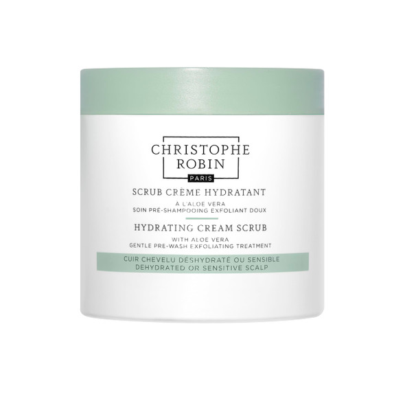 Christophe Robin Hydrating Cream Scrub With Aloe Vera - Hydrating Pre-Wash Hair Treatment 8.4 Fl. Oz