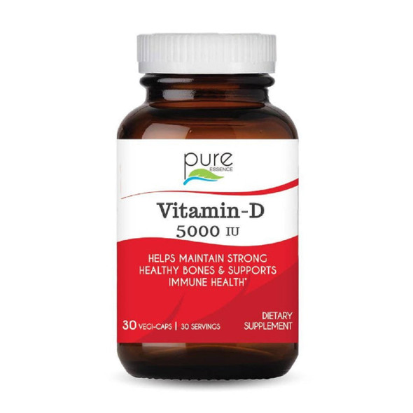 Pure Essence Vitamin-D 5000 Iu 30 Vegi-Caps