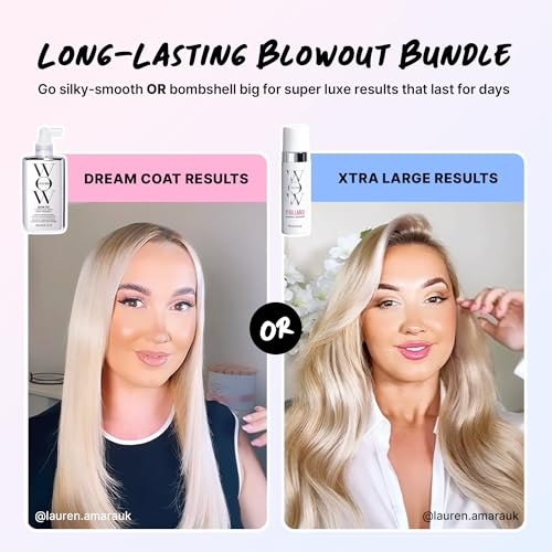 Color Wow Long-Lasting Blowout Bundle- Blowouts That Last For Days Go Big With Xtra Large Volumizer And Go Frizz- With Dream Coat Anti-Frizz Spray Heat Protection