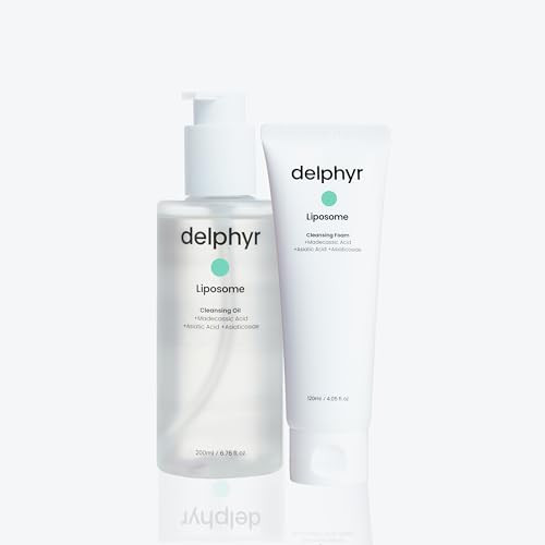 Delphyr Double Cleanser Duo Liposomal Centella Cleansing Oil & Coffee Powder Pore-Deep Cleansing Foam Gentle Yet Powerful Korean Skincare (200 Ml + 120 Ml)