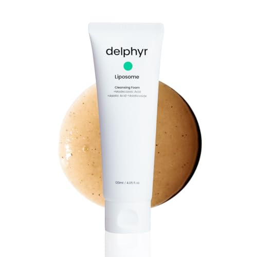 Delphyr Liposome Daily Cleansing Foam Gentle Exfoliation For Sensitive Skin With Centella Asiatica Teca Deep Pore & Makeup Cleanser Korean Skincare For Trouble Care (4.05 Fl. Oz 120Ml)