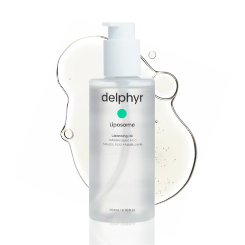 Delphyr Liposome Daily Cleansing Oil Gentle Makeup & Blackhead Remover For Sensitive Skin With Centella Asiatica Teca Korean Skincare For Trouble Care (6.76 Fl. Oz. 200Ml)