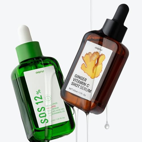 Delphyr Radiant Rescue 2-Pack Ginger Extract Vitamin C Shot Serum & Azelaic Acid 10% + Niacinamide 2% Serum Hyperpigmentation & Redness Relief 30 Ml 2 Bottles