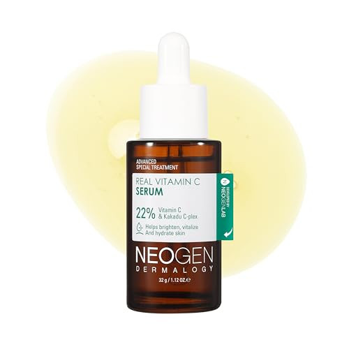 Dermalogy By Neogen Real Vitamin C Serum 1.12 Oz (32G) - Brightening Revitalizing Serum With 22% Pure Ascorbic Acid Ferulic Acid Zinc And Niacinamide - Korean Skin Care