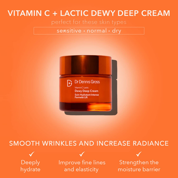 Dr Dennis Gross Women's Vitc+Lactic Dewy Deep Cream Ultra-Rich 2 Ounce (Pack Of 1)