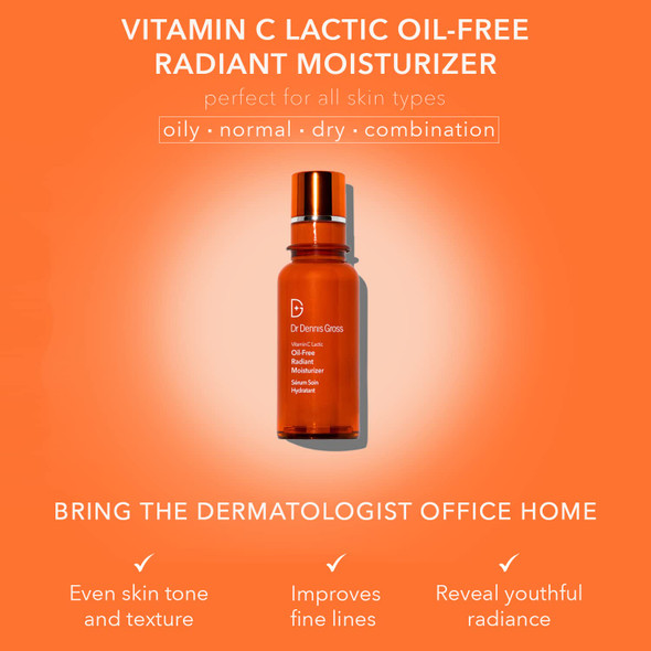 Dr Dennis Gross Vitc+Lactic Oil- Radiant Moisturizer 1.7 Fl Oz/50Ml