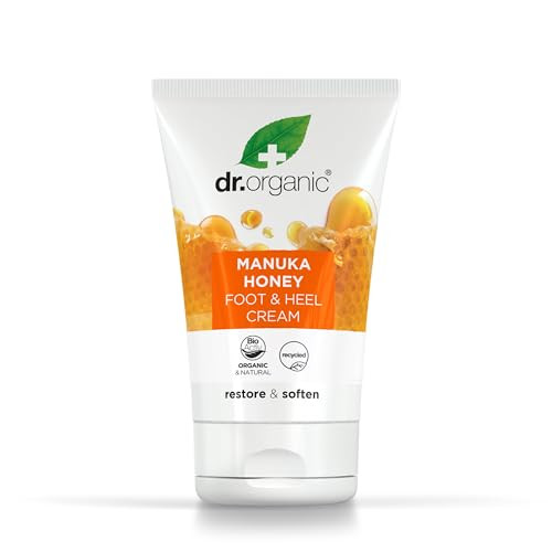 Dr. Organic Dr Organic Manuka Honey Foot Cream Moisturising Dry Skin Mens Womens Natural Vegetarian Cruelty- Paraben & Sls- Recycled & Recyclable Organic 125Ml Packaging May Vary
