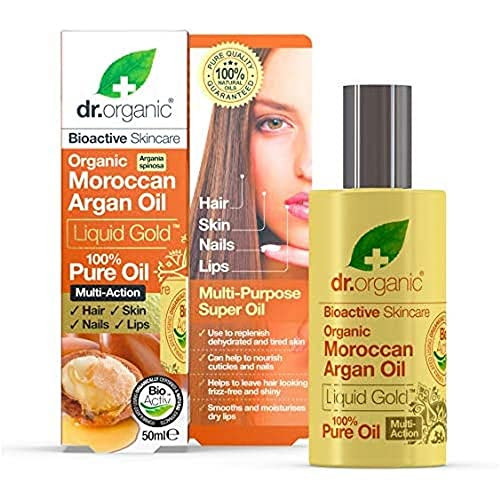 Dr. Organic Dr Organic Moroccan Argan Oil 100% Pure Oil Replenishing For Hair Skin & Nails Mens Womens Natural Vegan Cruelty- Paraben & Sls- Organic 50Ml Packaging May Vary