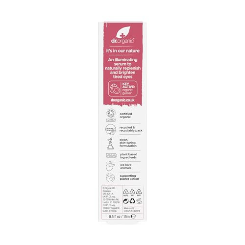 Dr. Organic Vitamin C Eye Serum Brightening & Illuminating For Dull Under Eyes Vegan Natural Cruelty- Paraben & Sls- Organic 15 Ml / 0.5