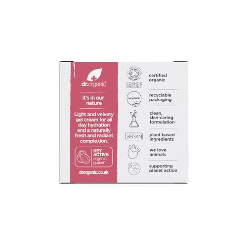Dr. Organic Vitamin C Gel Moisturizer Brightening And Moisturizing For Dehydrated Skin Natural Vegan Cruelty- Paraben & Sls Organic 50 Ml / 1.7 Fl Oz