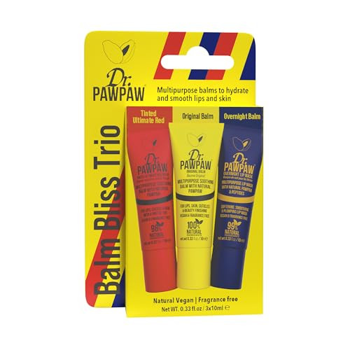 Dr. Pawpaw Mini Balm Bliss Trio - Lip Balm And Mask Giftset - Moisturizing With Natural Peptides For Smooth Plumped Results 3 Pc
