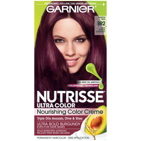 Garnier Nutrisse Ultra Color Nourishing Color Creme, Dark Intense Burgundy [Br2] 1 Ea