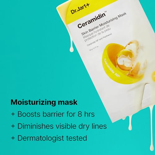 Dr.Jart+ Korean Skin Care Mask Duo Ceramidin Skin Barrier Moisturizing Face Mask And Dermask Vital Hydra Solution Glow Face Mask With Hyaluronic Acid