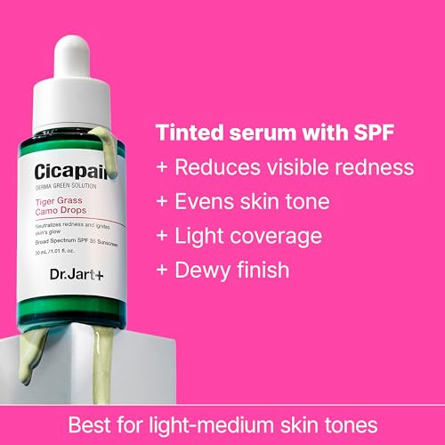 Dr.Jart+ Cicapair Tiger Grass Camo Drops Tinted Serum Spf 35 With Centella Asiatica Skin Tint Korean Skin Care Makeup Hybrid 1.01 Fl Oz
