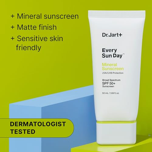 Dr.Jart+ Every Sun Day Mineral Korean Sunscreen Spf 50+ For Face With Zinc Oxide Korean Skin Care Travel Size 1.69 Fl Oz