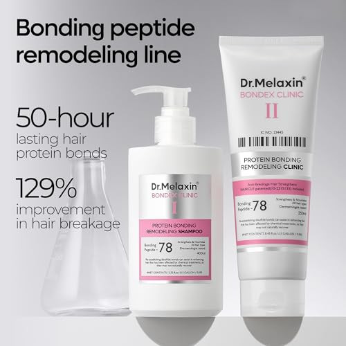 Dr.Melaxin Bondex Protein Bonding Remodeling Shampoo With Argan Oil Strengthening Keratin & Peptides Bonder Repair Hair 13.52 Fl.Oz