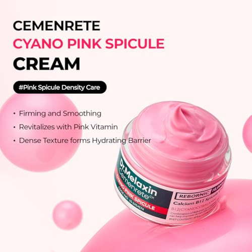 Dr.Melaxin Cyano Pink Spicule Cream With Calcium & Vitamin B12 Spicule Treatment For Dark Circles & Fine Lines Niacinamide For Hydrating & Firming 1.69 Fl.Oz