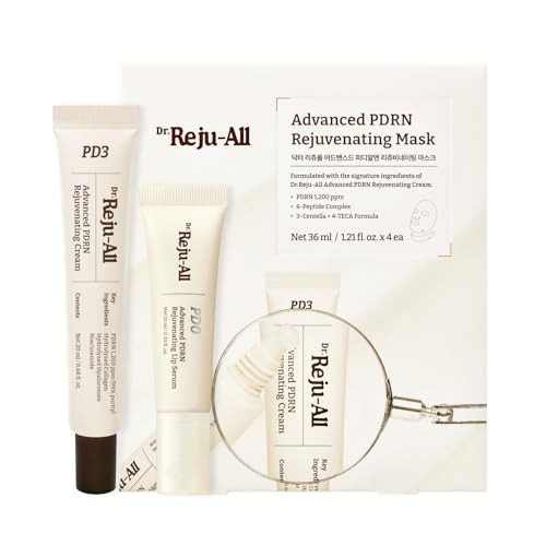 Dr.Reju-All Pdrn Essentials Trio: Pdrn Cream + Lip Serum + Mask - All-In-One Skin Care Daily Routine For Deep Hydration & Radiance - Korean Pharmacy Anti-Aging Skincare Set