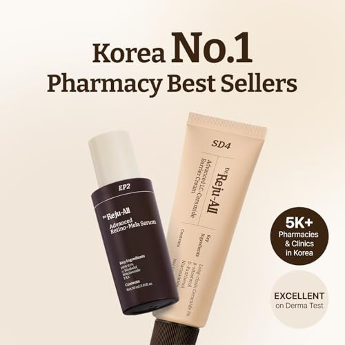 Dr.Reju-All Advanced Retino-Mela Serum + Advanced Lc-Ceramide Barrier Cream - Hpr Retinol Serum For Face - Patented Long Chain Ceramide Deep Hydration - Korean Skin Care Gentle & Beginner-Friendly