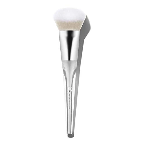 E.L.F. Precision Airbrush Blender Angled Makeup Brush For Applying Liquids Creams Or Powders Creates Sheer Or Full Coverage Vegan & Cruelty-