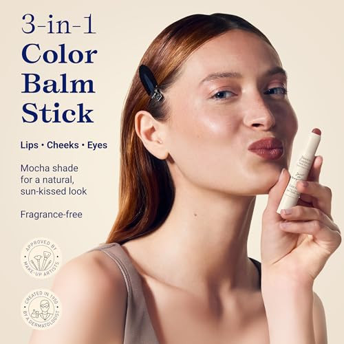 Embryolisse Color Balm 3-In-1 Stick Mocha Multi-Use Tint For Eyes Lips & Cheeks Hydrating Balm With Centella Asiatica & Aloe Vera Vegan Fragrance 0.08 Oz